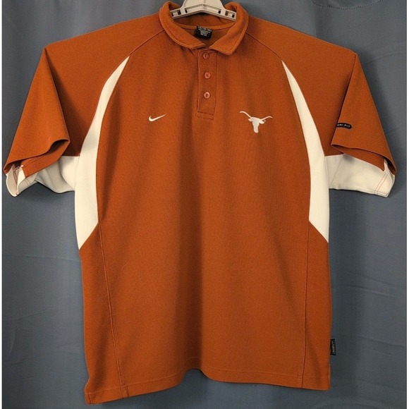 Nike Other - Vintage Nike Dri-Fit UT Texas Longhorns Polo Shirt Mens Large Orange‎